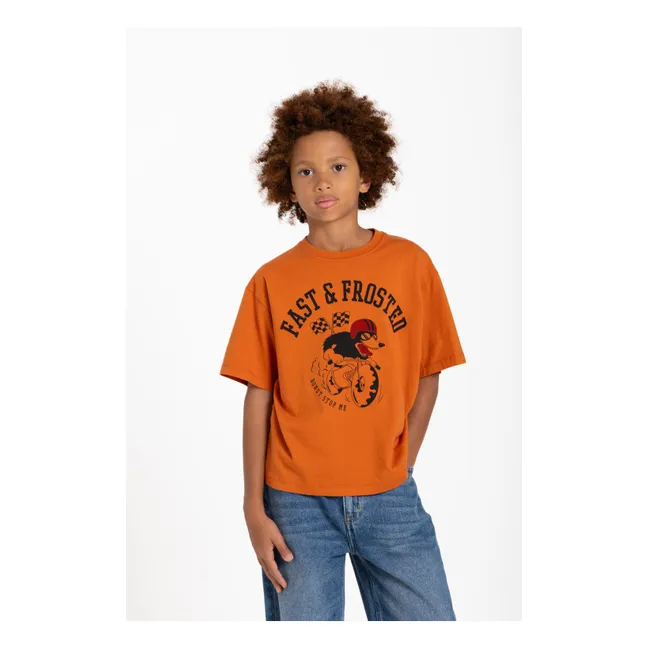 Finn Moto Organic Cotton T-Shirt | Rust