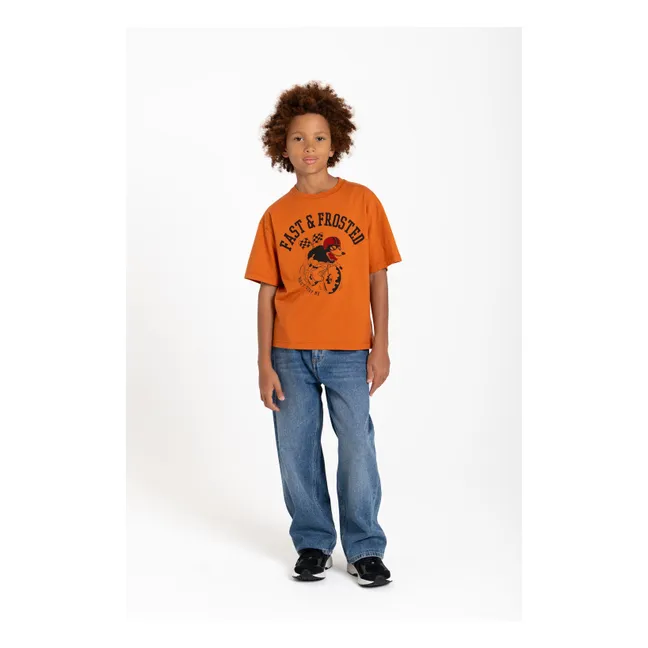 Finn Moto Organic Cotton T-Shirt | Rust