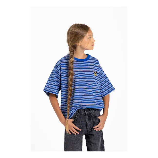 T-shirt Oversize Filo Rayé | Bleu électrique