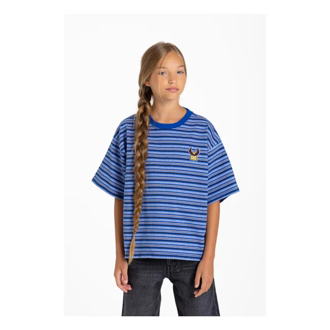 T-shirt Oversize Filo Rayé | Bleu électrique