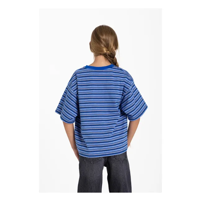 T-shirt Oversize Filo Rayé | Bleu électrique