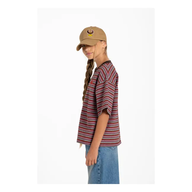 T-shirt Oversize Filo Rayé | Marron