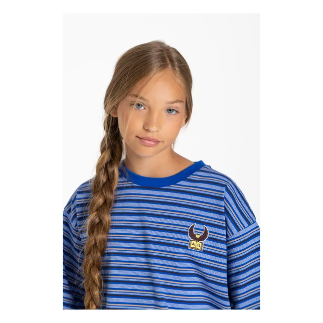 T-shirt Oversize Filo Rayé | Bleu électrique