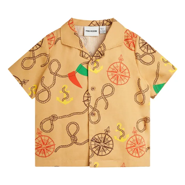 Camisa náutica de algodón orgánico | Beige