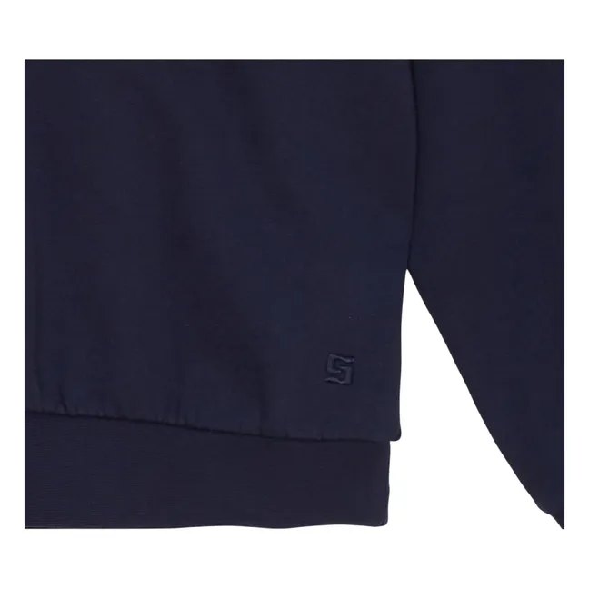 Sweat Col Polo Bob Coton Bio | Bleu noir