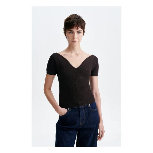 Top Helia | Marron foncé