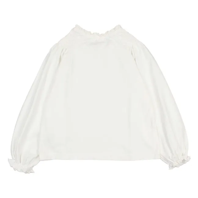 T-shirt Smocké Girly Coton Bio | Blanc