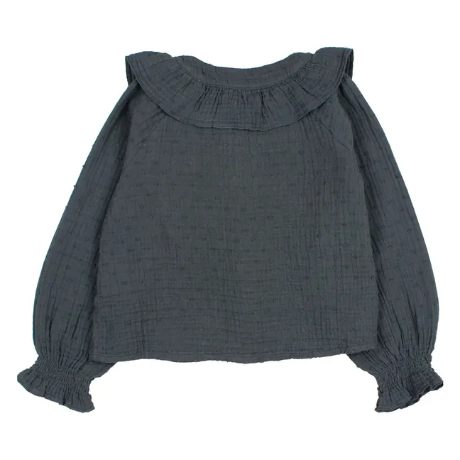 Blouse Plumeti Coton Bio | Gris foncé