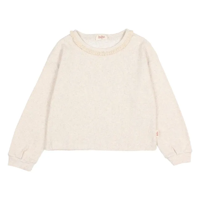 T-shirt Côtelé Girly | Beige