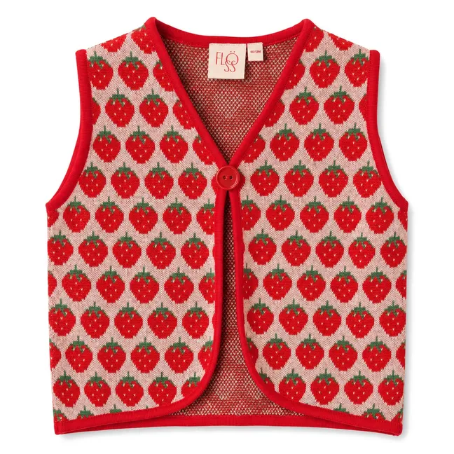 Line Fraises Sleeveless Vest | Red