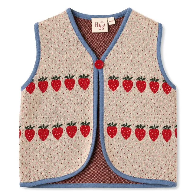 Louise Polka Dot Sleeveless Cardigan | Cream