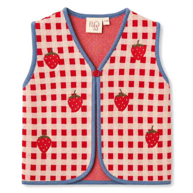 Hollie Strawberries Sleeveless Vest | Red