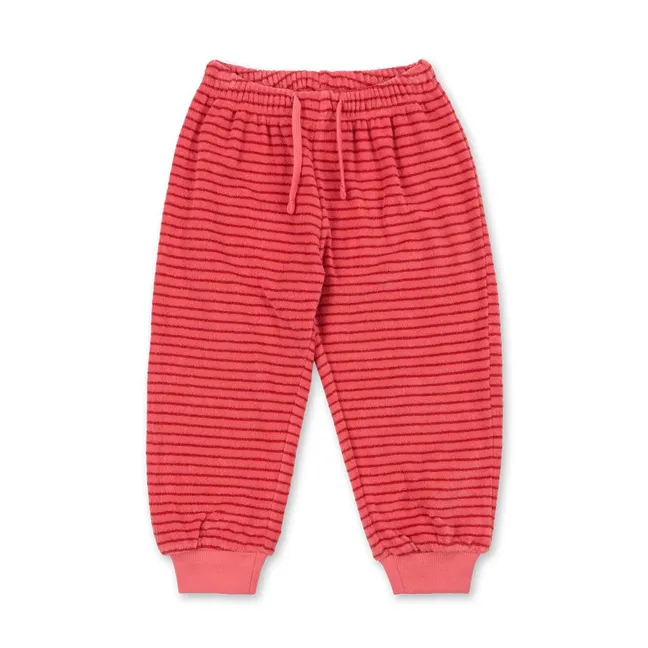 Jogger Itty Rayé Coton Bio | Rose