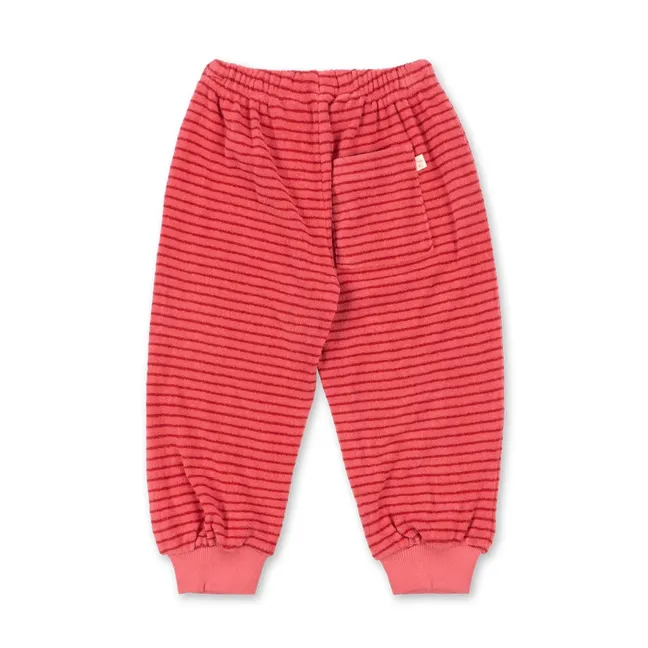 Jogger Itty Rayé Coton Bio | Rose