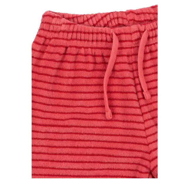 Jogger Itty Rayé Coton Bio | Rose