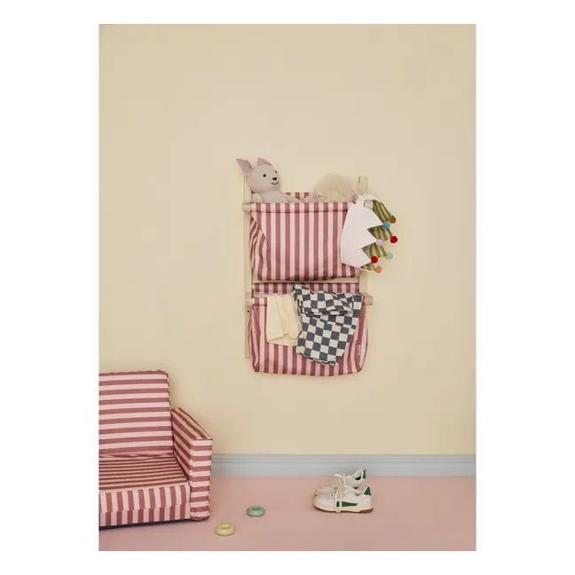 Wall-mounted fabric storage | Pink