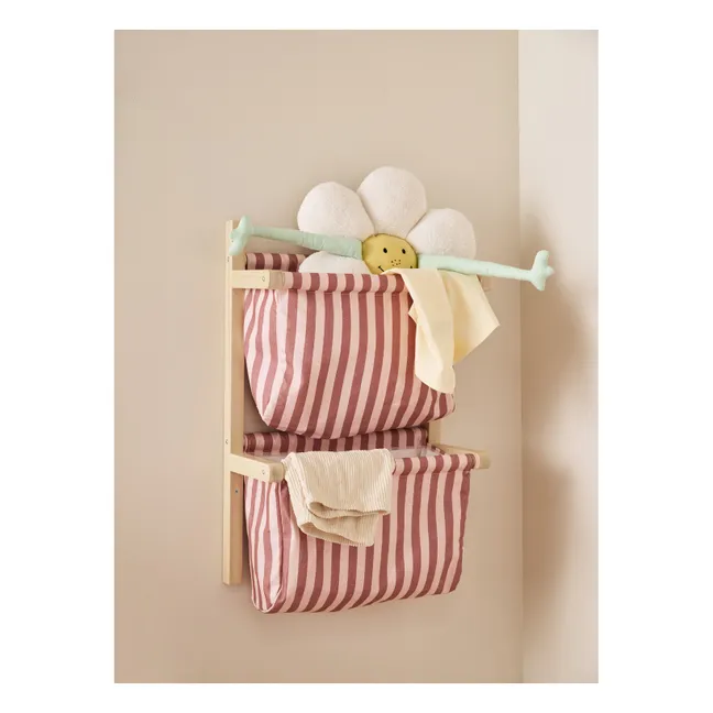 Wall-mounted fabric storage | Pink