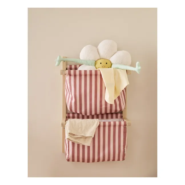Wall-mounted fabric storage | Pink