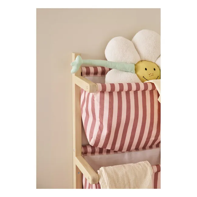 Wall-mounted fabric storage | Pink