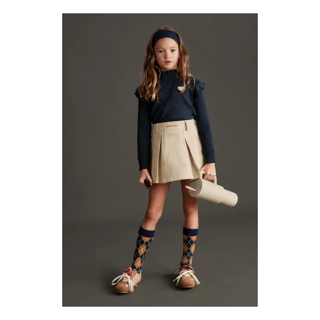 Nina Pleated Skirt Made from Recycled Fibers | Beige