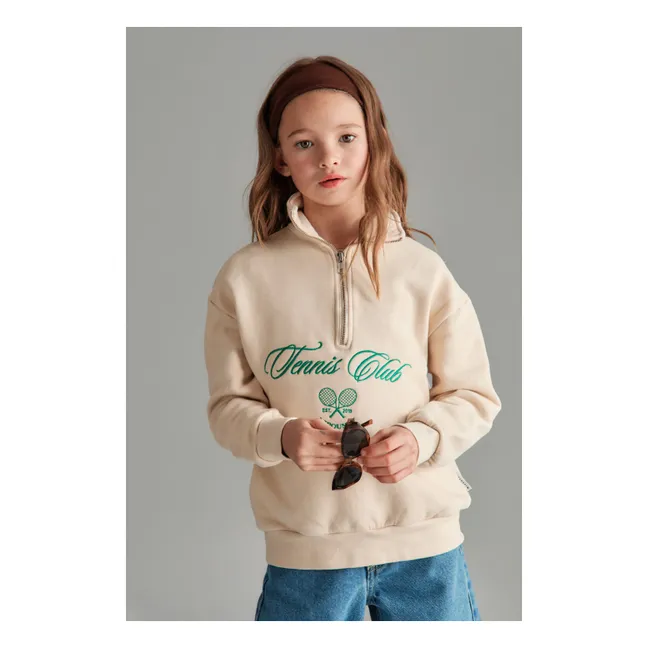 Sweat Zippé Juliette Coton Bio | Ecru