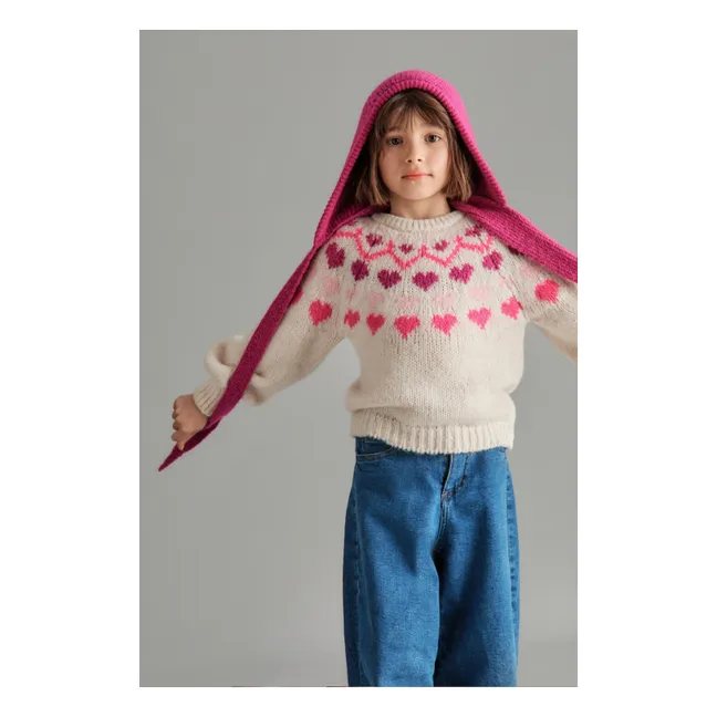 Pull Love Nordic Cœurs | Crème