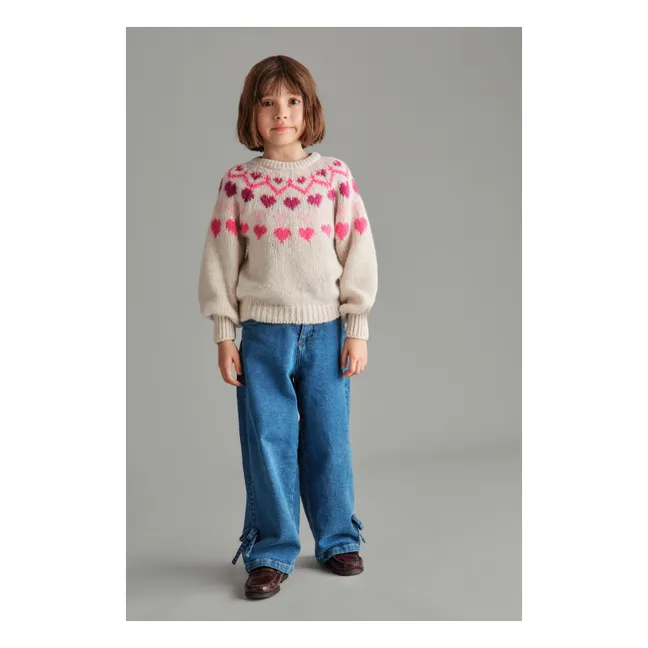 Pull Love Nordic Cœurs | Crème