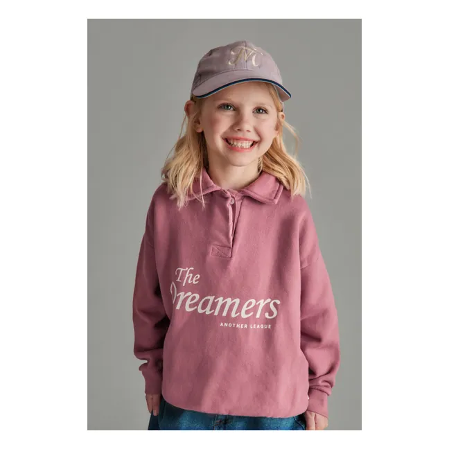 Dreamers Organic Cotton Polo Neck Sweatshirt | Dusty Pink