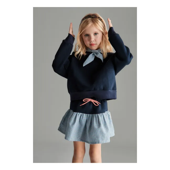 Florence Knot-Neck Sweatshirt | Navy blue