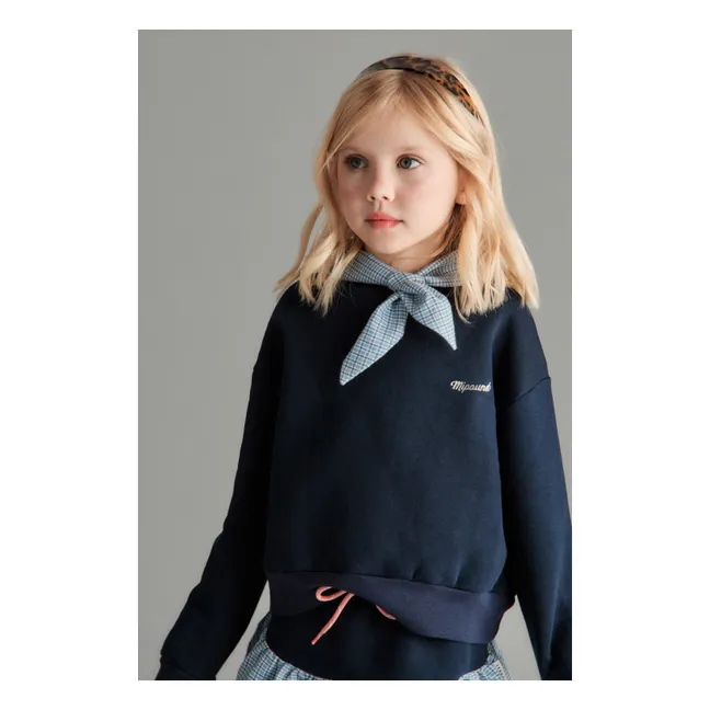 Florence Knot-Neck Sweatshirt | Navy blue