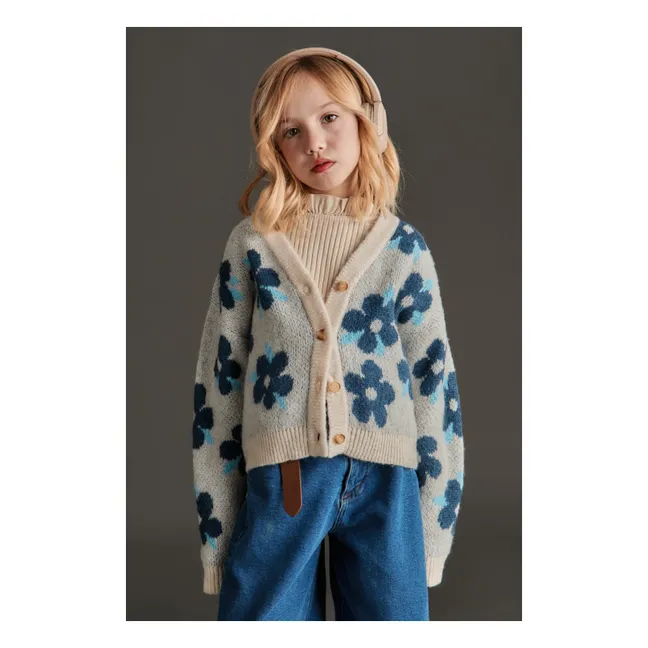 Cardigan Viviana Fleurs | Bleu