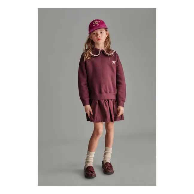 Robe Col Claudine Luna  | Aubergine