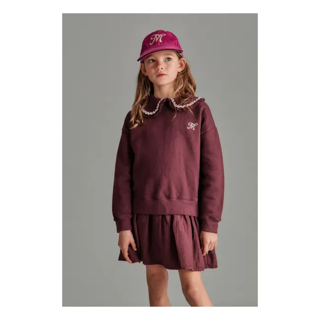 Robe Col Claudine Luna  | Aubergine