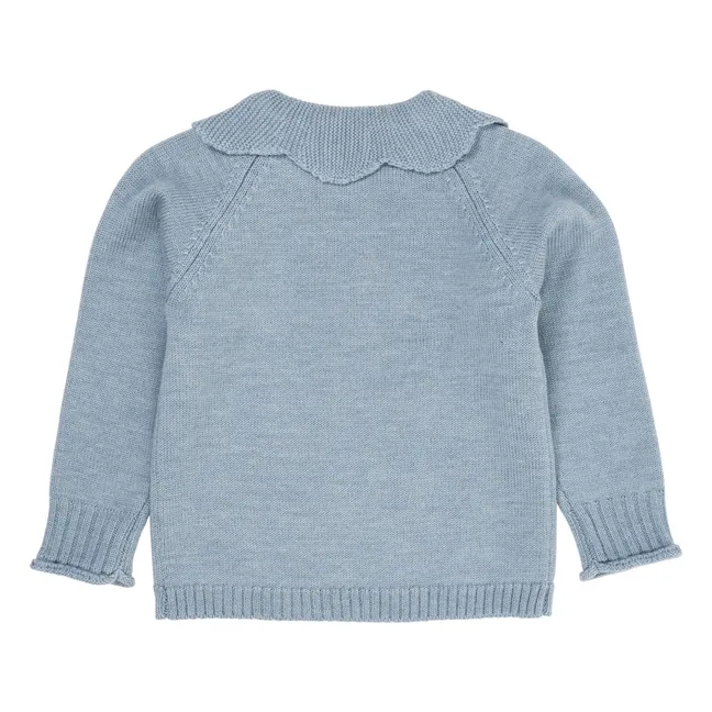 Pullover aus gedrehtem Strick | Graublau