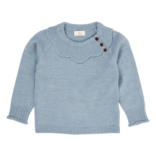 Pullover aus gedrehtem Strick | Graublau