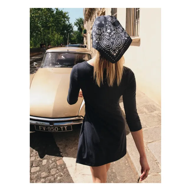 Bandana Small Etoile Soie | Bleu marine