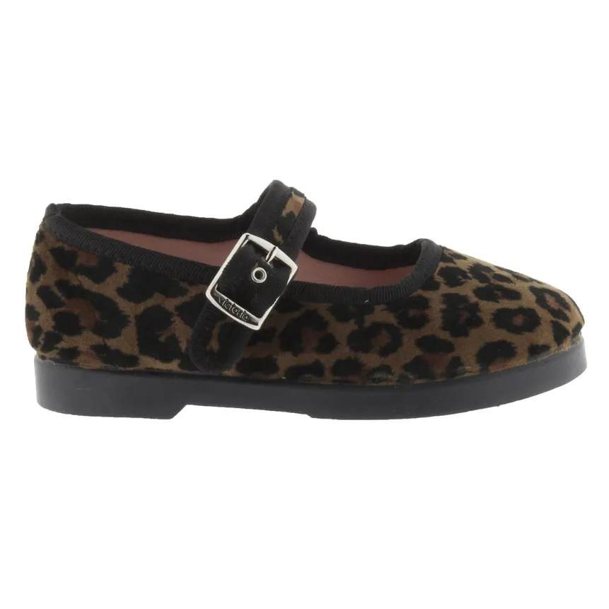Victoria Women's Brown Gong Fu Leopard Ballet Flats