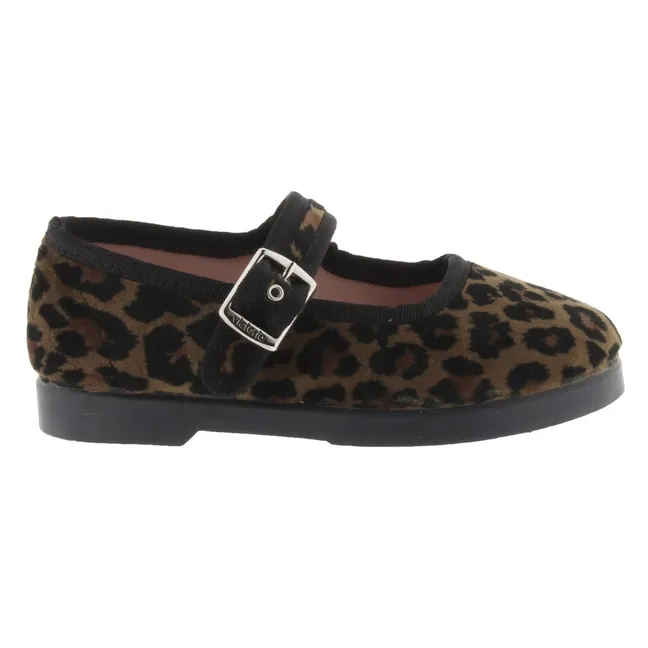Ballerines Gong Fu Léopard | Marron