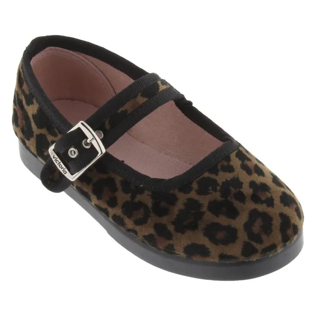 Ballerines Gong Fu Léopard | Marron