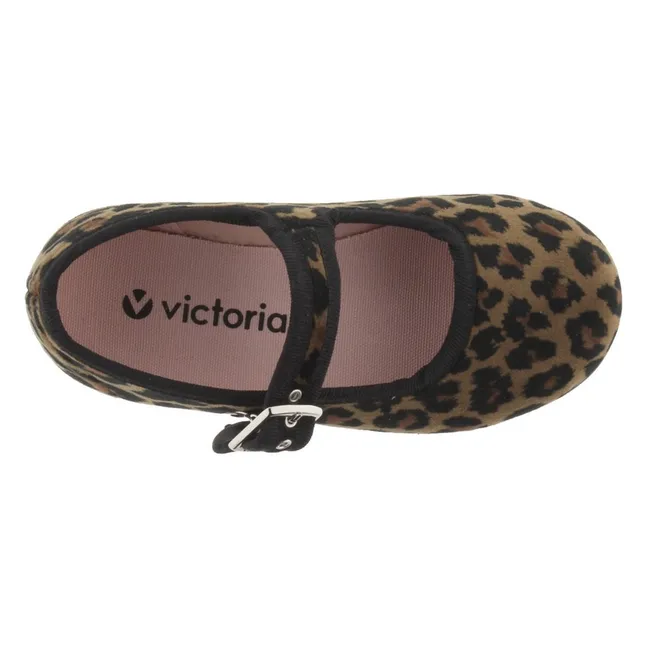Ballerines Gong Fu Léopard | Marron