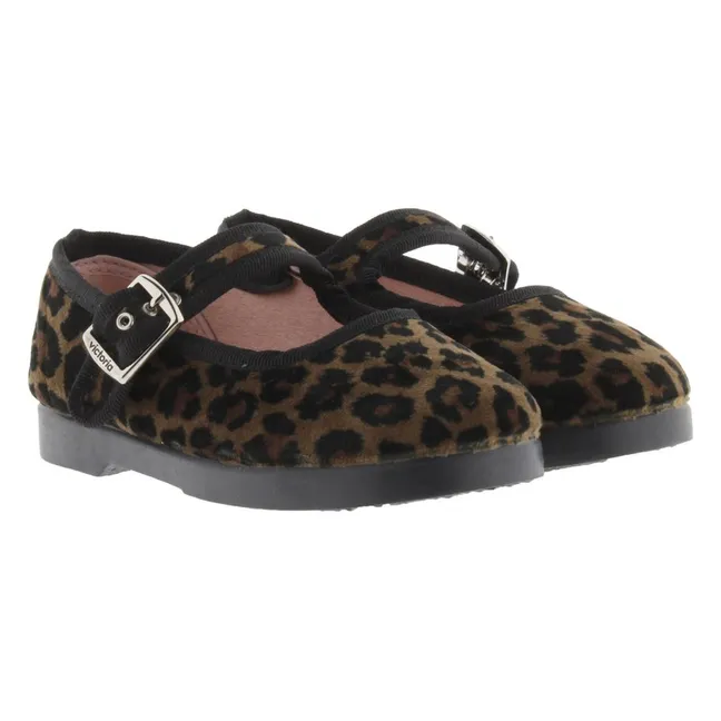 Ballerines Gong Fu Léopard | Marron