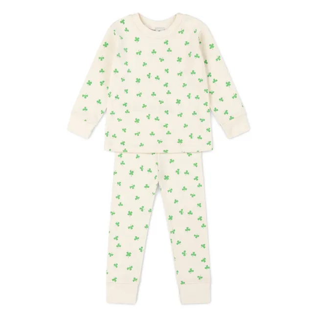Pyjama Trèfles Coton Bio | Ecru