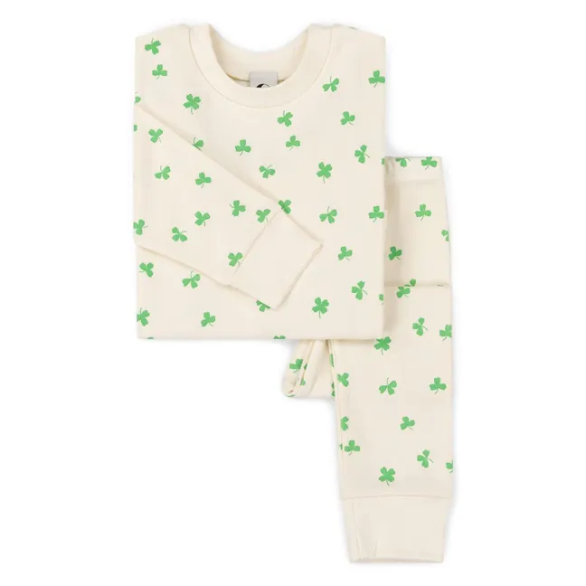 Pyjama Trèfles Coton Bio | Ecru