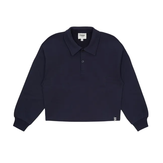 Sweat Col Polo Brooklyn | Bleu noir