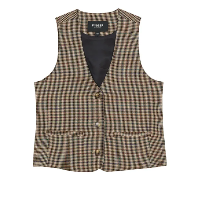 Gilet Marta Pied-de-Poule | Beige