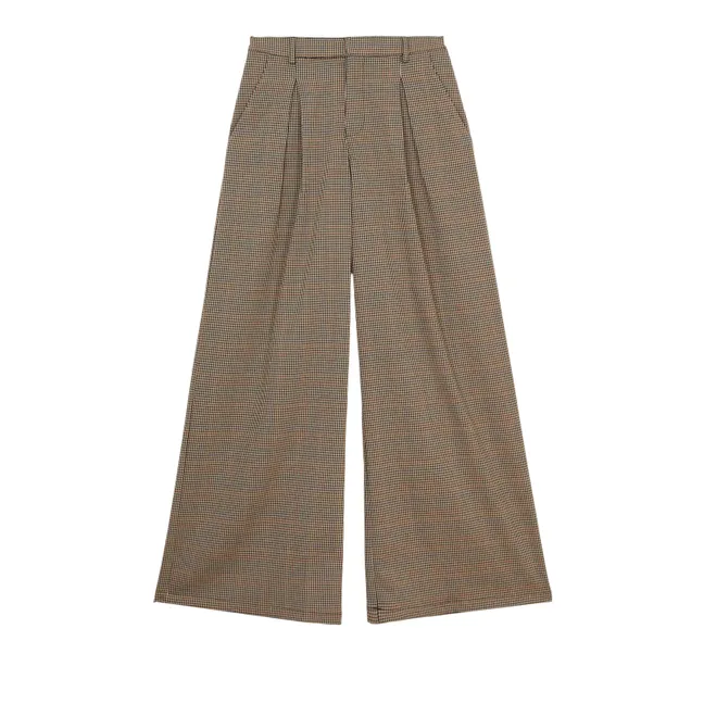Pantalon Lucesia Pied-de-Poule | Beige