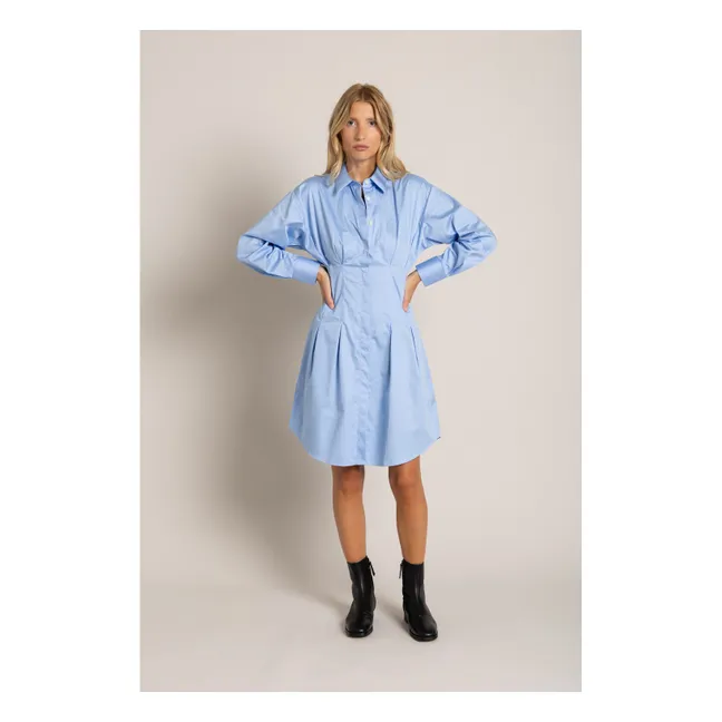 Robe Chemise Risa Rayée | Bleu ciel
