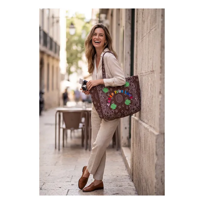 Maxi Cabas Carry Your Luck Coton | Marron