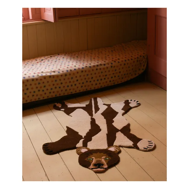 Wool bear rug | Brown