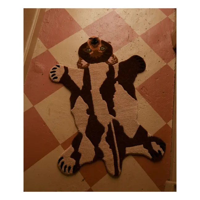 Wool bear rug | Brown